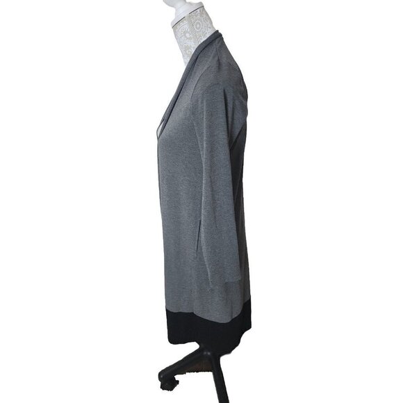 J. Jill Wearever Cardigan Duster Collection Gray/black Open Longline women's XS - Picture 3 of 9